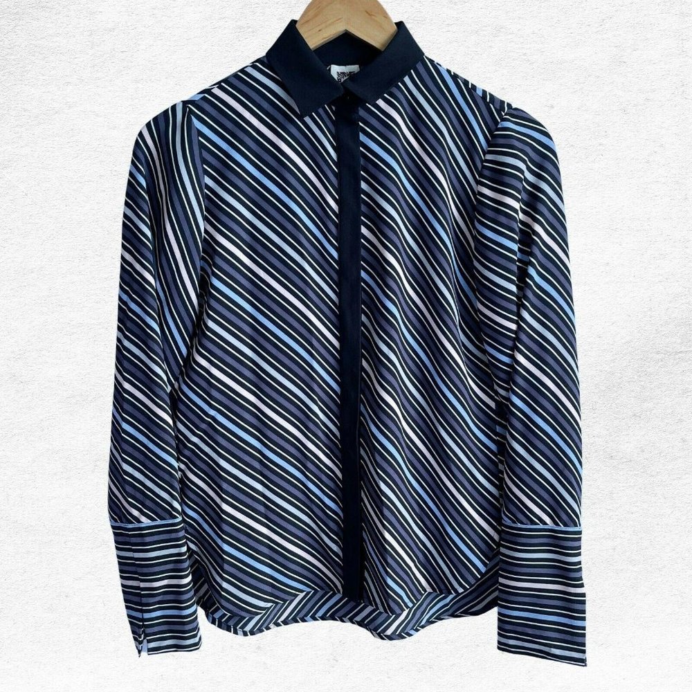 NWT Anne Klein Womens Milano Striped Blouse